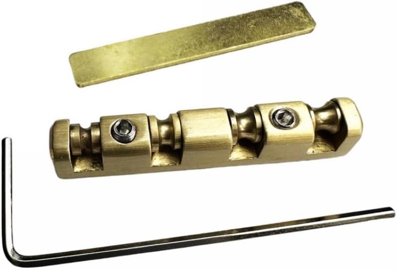 Kaynes 4 String Bass Roller Guitar Nut, Height Adjustable Brass Roller Nut Split Regulation Replacement Parts for Electric Bass 38 * 6MM - Image 2